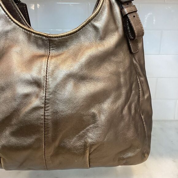 Coach Maggie Madison Metallic Leather Hobo Shoulder Bag HTF - Picture 5 of 16